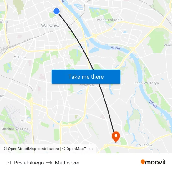 Pl. Piłsudskiego to Medicover map