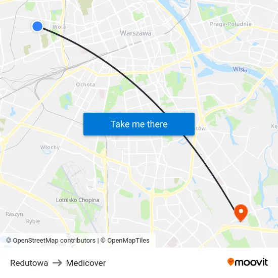 Redutowa to Medicover map