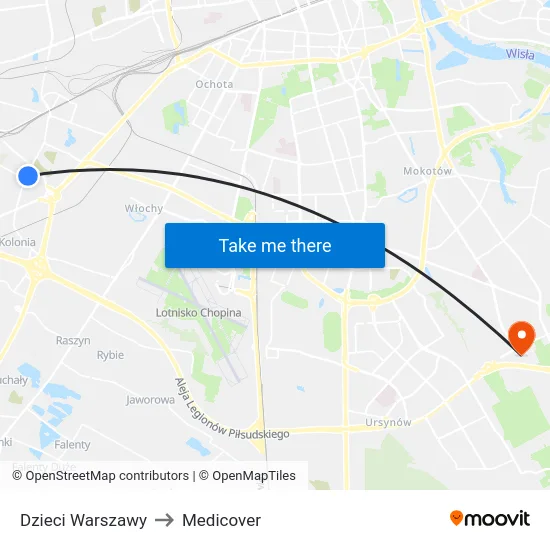 Dzieci Warszawy to Medicover map