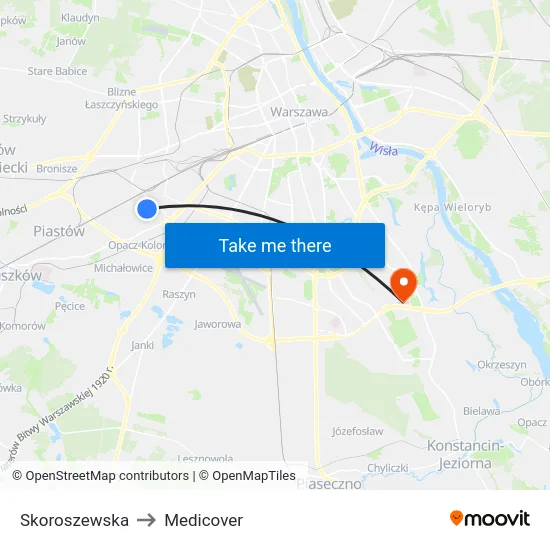 Skoroszewska to Medicover map