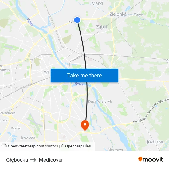Głębocka to Medicover map