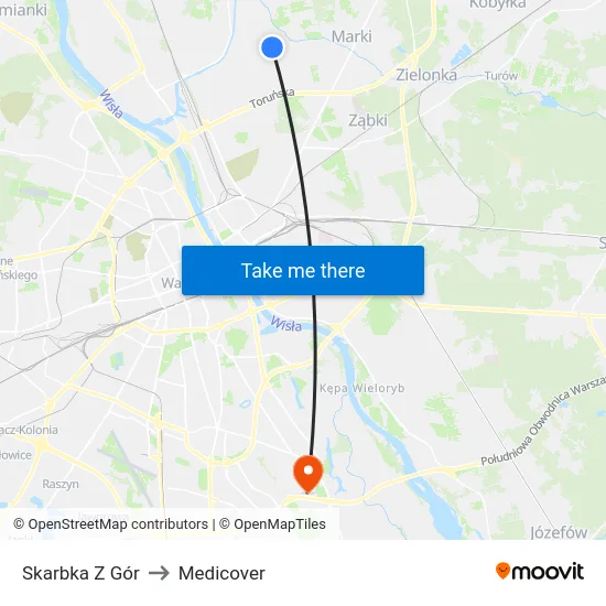 Skarbka Z Gór to Medicover map