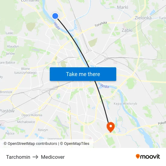 Tarchomin to Medicover map