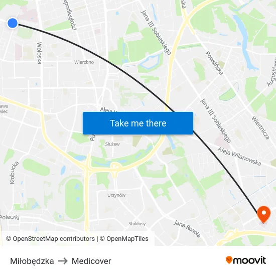 Miłobędzka to Medicover map