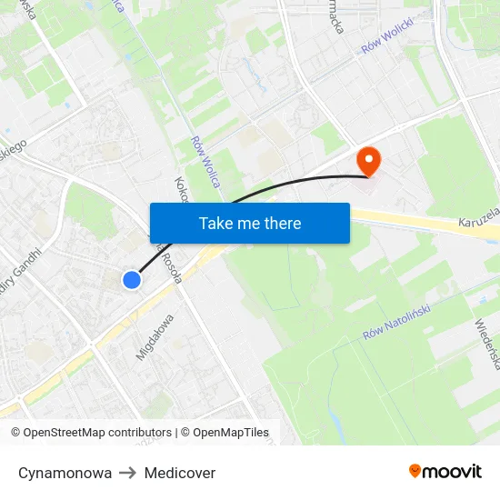 Cynamonowa to Medicover map