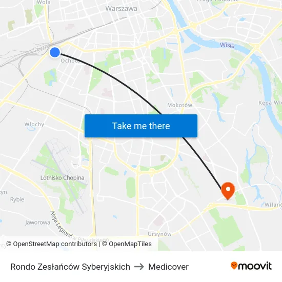 Rondo Zesłańców Syberyjskich to Medicover map