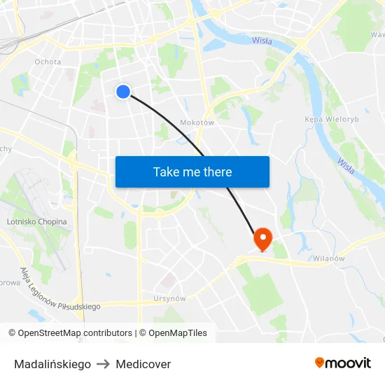 Madalińskiego to Medicover map