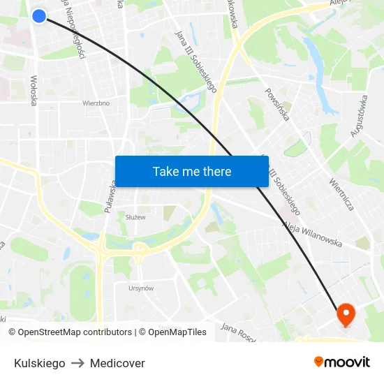 Kulskiego to Medicover map