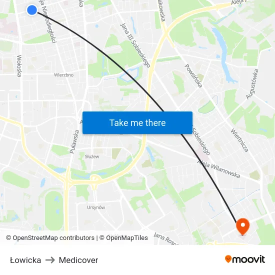 Łowicka to Medicover map