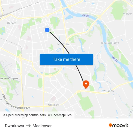 Dworkowa to Medicover map