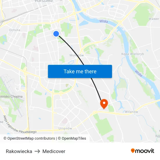 Rakowiecka to Medicover map