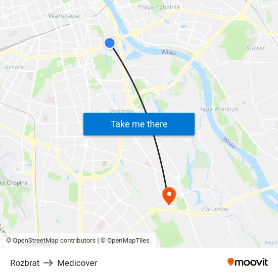Rozbrat to Medicover map