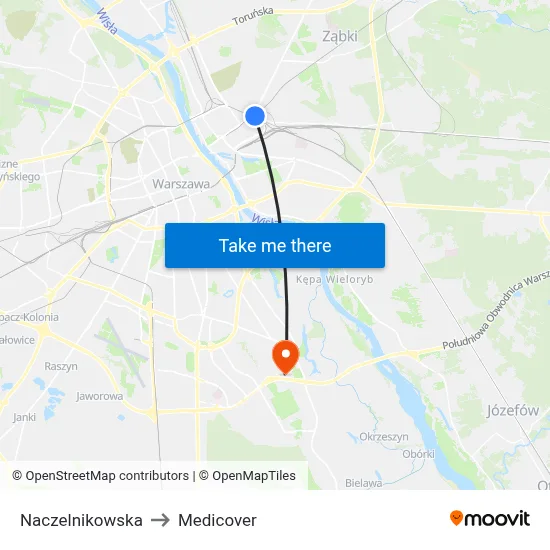 Naczelnikowska to Medicover map