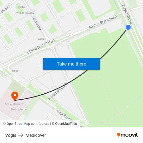 Vogla to Medicover map