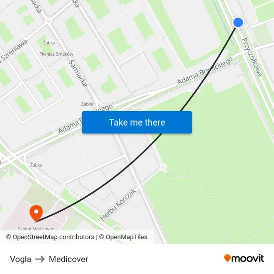 Vogla to Medicover map