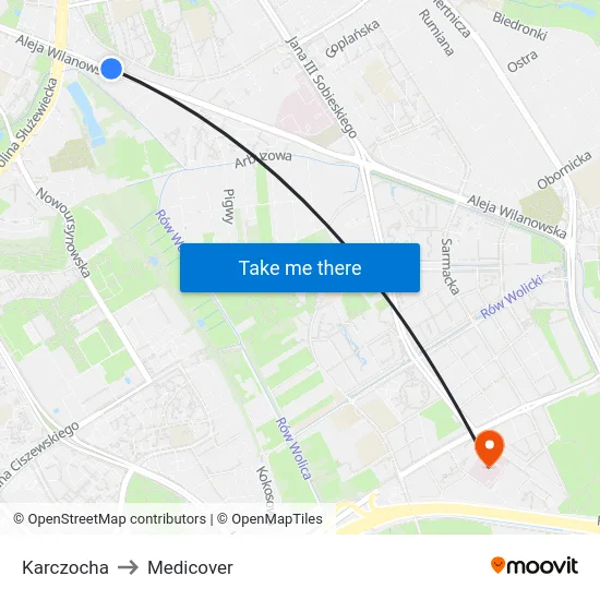 Karczocha to Medicover map