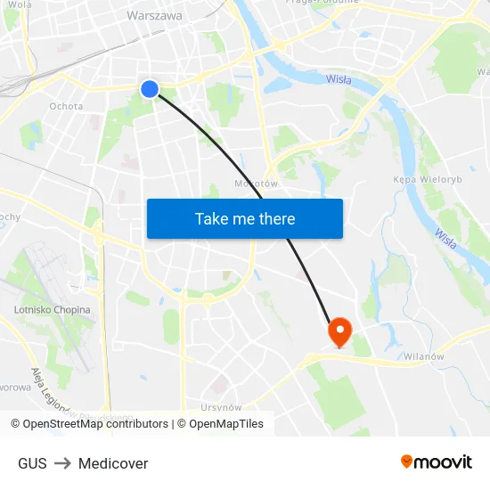 GUS to Medicover map