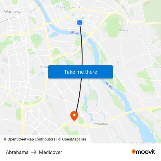 Abrahama to Medicover map