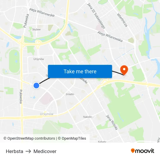 Herbsta to Medicover map