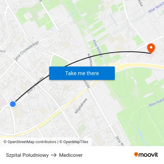 Szpital Południowy to Medicover map