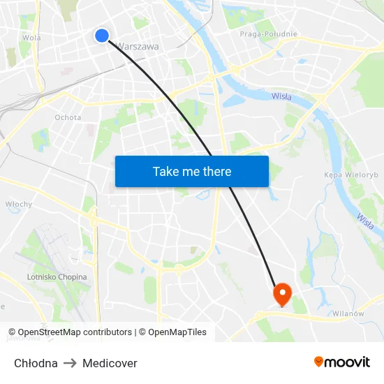 Chłodna to Medicover map