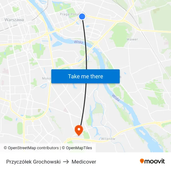 Przyczółek Grochowski to Medicover map