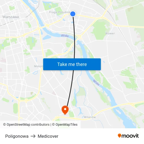 Poligonowa to Medicover map