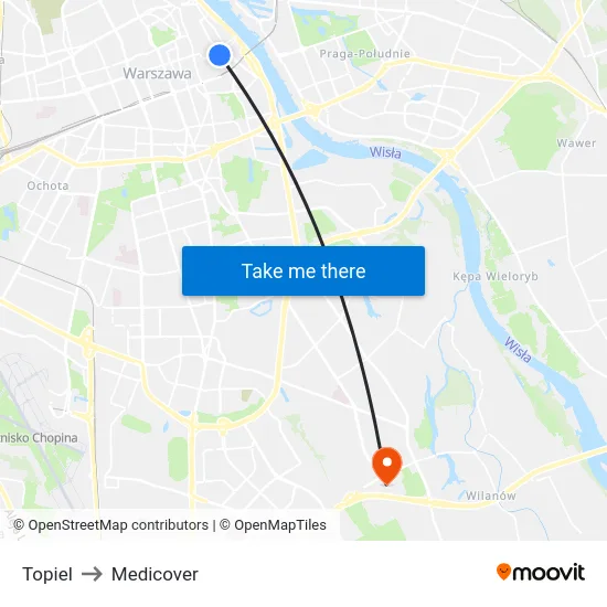Topiel to Medicover map