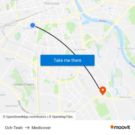 Och-Teatr to Medicover map