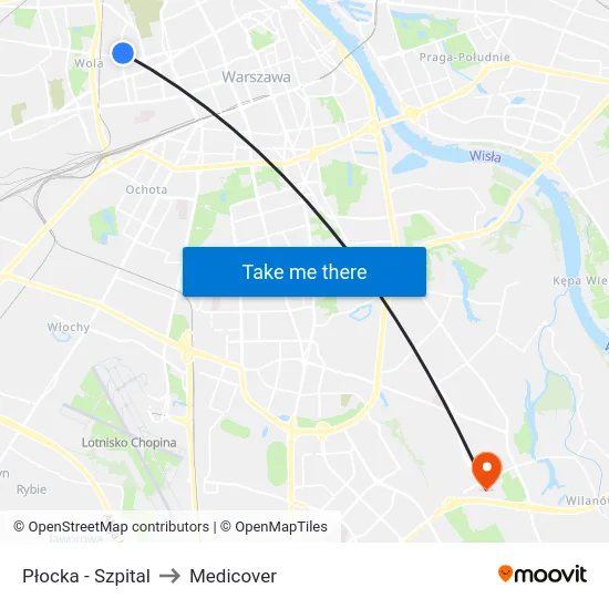 Płocka - Szpital to Medicover map