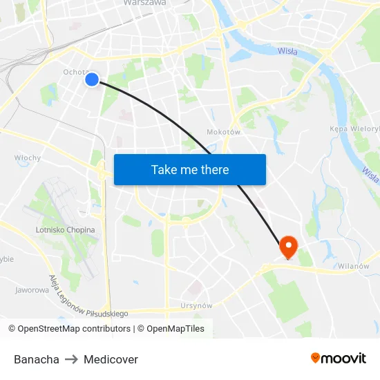 Banacha to Medicover map