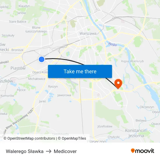 Walerego Sławka to Medicover map