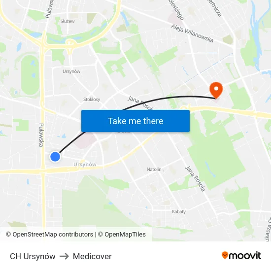 CH Ursynów to Medicover map
