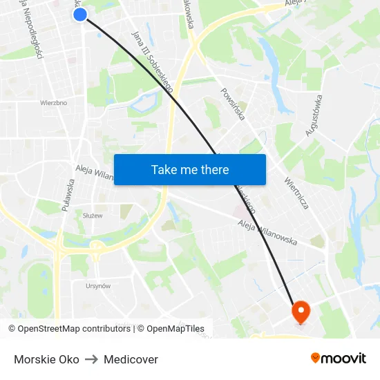 Morskie Oko to Medicover map