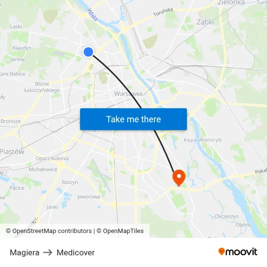 Magiera to Medicover map
