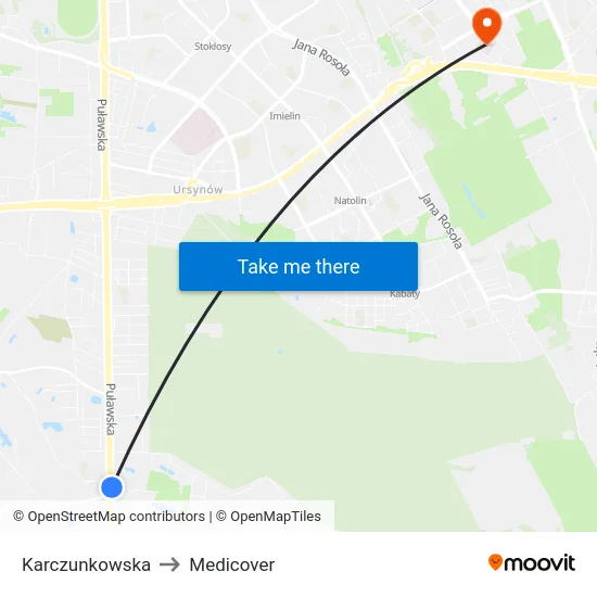 Karczunkowska to Medicover map