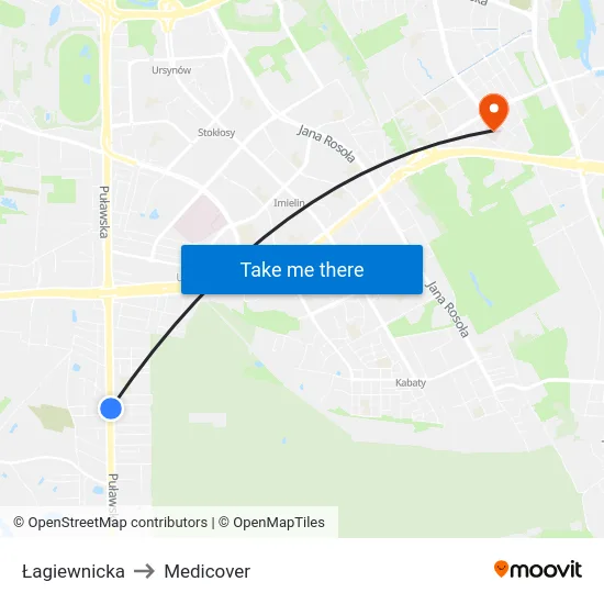 Łagiewnicka to Medicover map