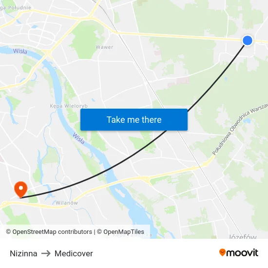 Nizinna to Medicover map