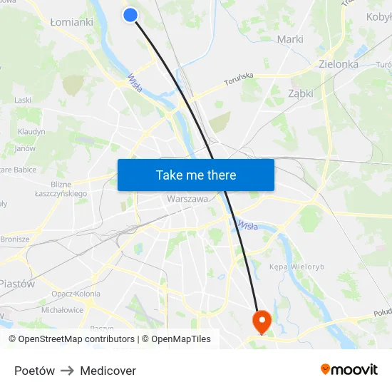 Poetów to Medicover map