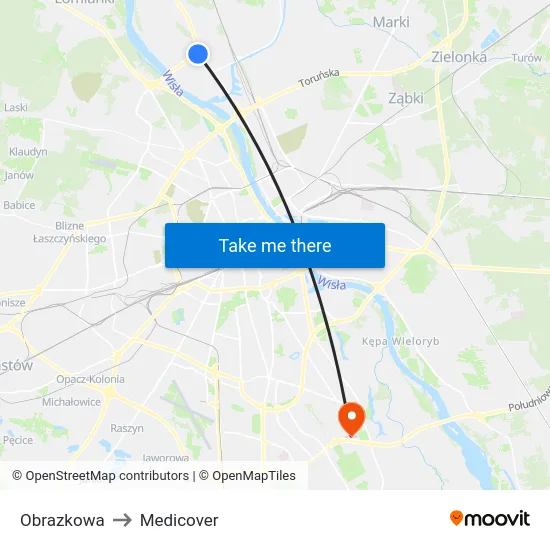 Obrazkowa to Medicover map