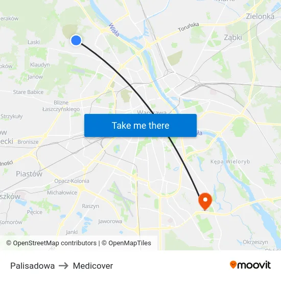 Palisadowa to Medicover map