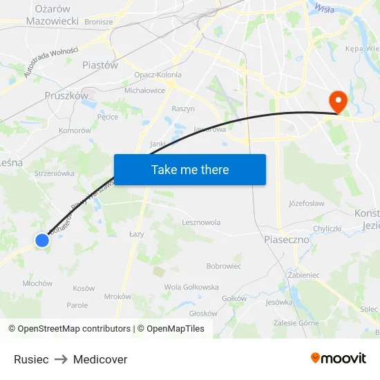 Rusiec to Medicover map