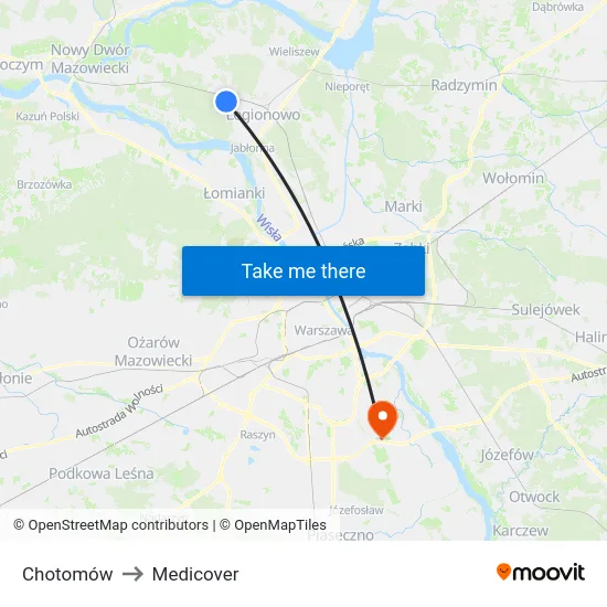 Chotomów to Medicover map