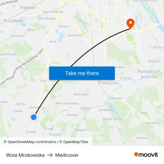 Wola Mrokowska to Medicover map