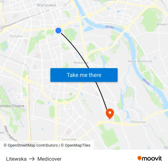 Litewska to Medicover map