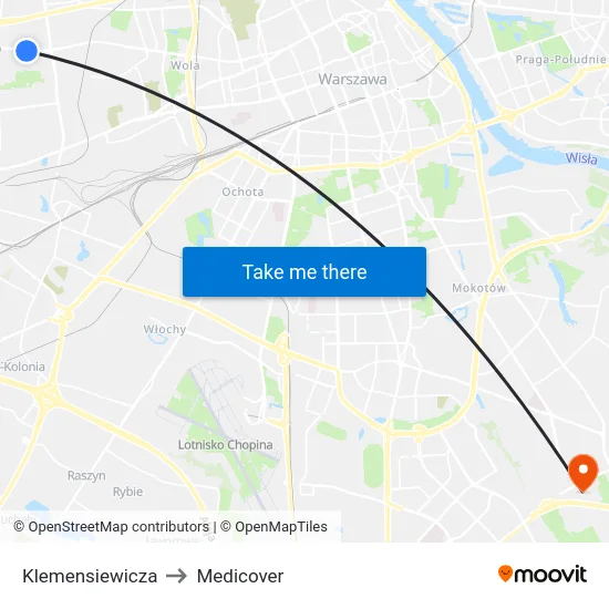 Klemensiewicza to Medicover map