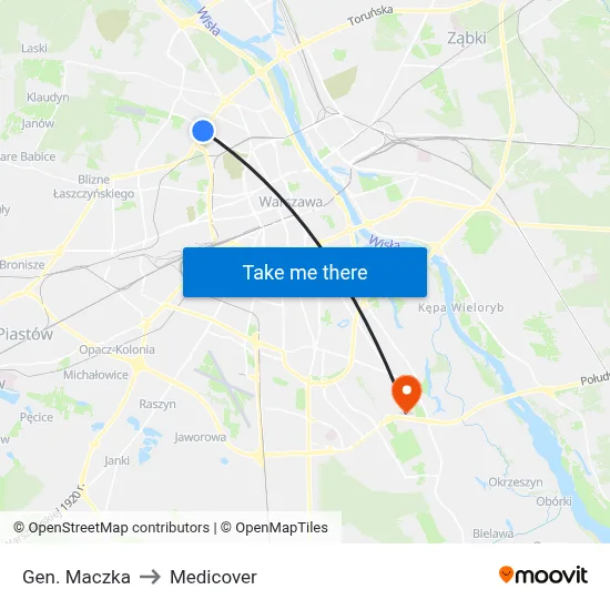 Gen. Maczka to Medicover map