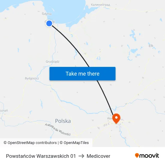 Powstańców Warszawskich 01 to Medicover map