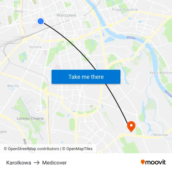 Karolkowa to Medicover map