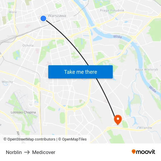 Norblin to Medicover map